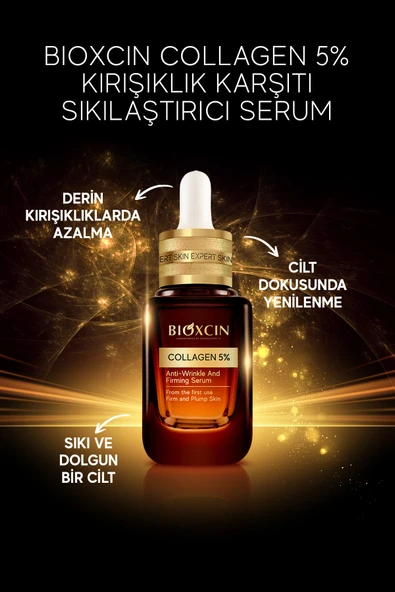 Bioxcin Collagen 5% Kırışıklık Karşıtı Sıkılaştırıcı Serum 30 ml - Koenzim Q10 Retinol - Resim 4
