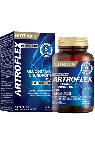 Nutraxin Artroflex 90 Tablet - Glukozamin Kondroitin MSM Bromelain Şeytan pençesi - Resim 3