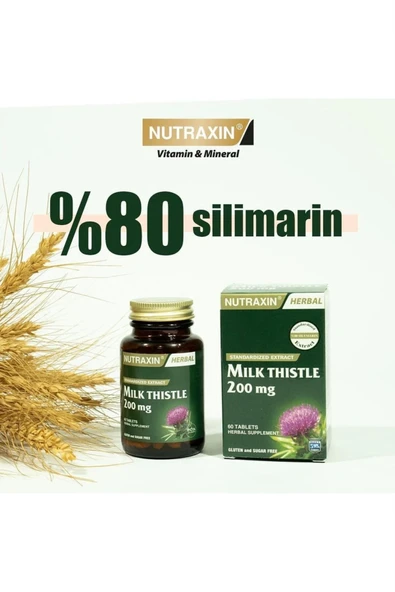 Nutraxin Milk Thistle 200 Mg 60 Tablet - Resim 3