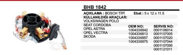 DODO KÖMÜR YUVASI VW POLO -SEAT CORDOBA-OPEL ASTRA-VECTRA-SKODA BOSCH TİP ürün görseli 1
