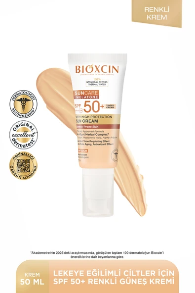 Bioxcin Sun Care Lekeye Eğilimli Ciltler Renkli Spf 50 Güneş Kremi 50 ml Tinted Arbutin, Kolajen, Hyaluronik - Resim 7