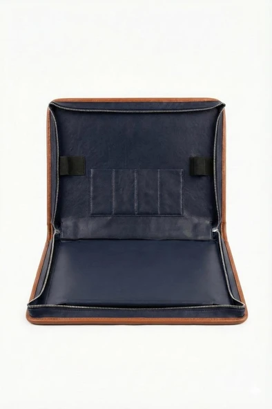 The Barber Shield 007 Bond Berber & Kuaför Malzeme Çantası Kaliteli Suni Deri Lacivert - Resim 3