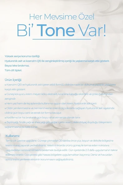 DERMATONE Uvb & Uva sun Protection Cream 50 Spf | Su Bazlı Yüksek Korumalı Güneş Kremi | Hyaluronic Acid - Resim 2