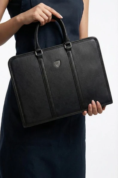 The Barber Shield 007 Bond Berber & Kuaför Malzeme Çantası Kaliteli Suni Deri Siyah ürün görseli 1