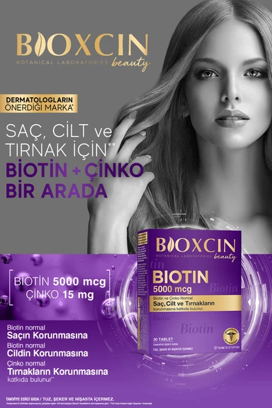 Bioxcin Biotin 5.000 Mcg 30 Tablet - Biotin Çinko 15 Mg Saç Ve Tırnak Vitamini - Resim 8