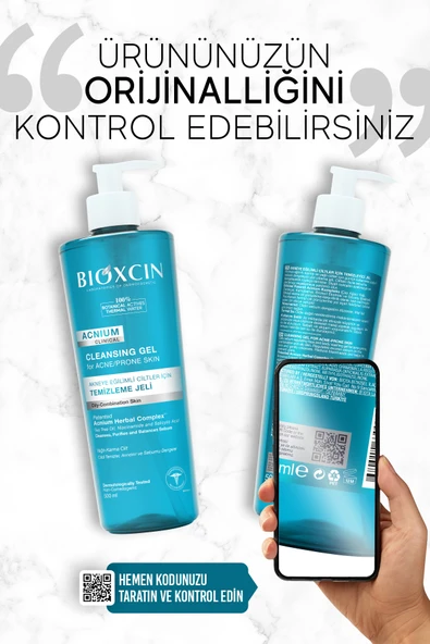 Bioxcin Acnium Sebum Dengeleyici Yüz Yıkama Jeli 500ml 1 Alana 1 Hediye Salisilik Asit Çay Ağacı Niasinamid - Resim 6