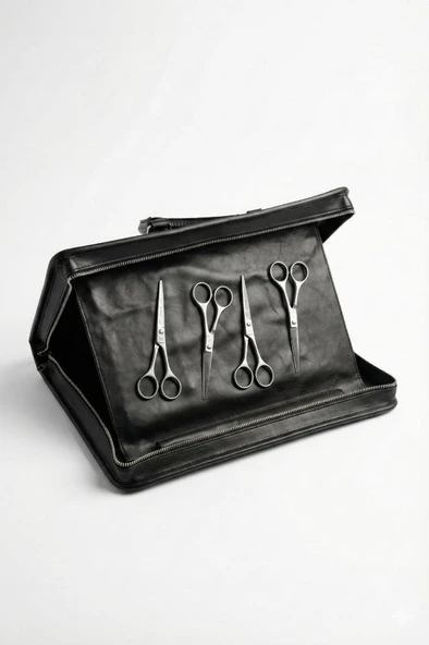 The Barber Shield 007 Bond Berber & Kuaför Malzeme Çantası Kaliteli Suni Deri Siyah - Resim 4