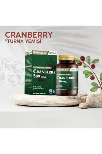 Nutraxin Cranberry - Turna Yemişi 500 Mg 60 Tablet - Resim 4