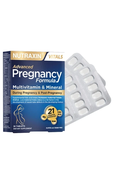 Nutraxin Advanced Pregnancy Formula 30 Tablet 21 Vitamin & Mineral - Resim 2