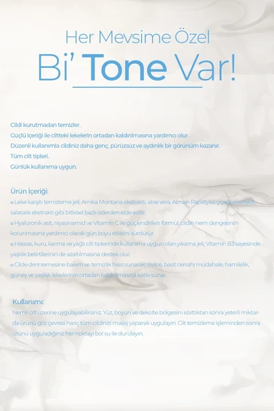 DERMATONE Anti-blemish Cleansing Gel | Leke Karşıtı Cilt Temizleme Jeli | Niacinamide, Vitamin C, Allantoin - Resim 2