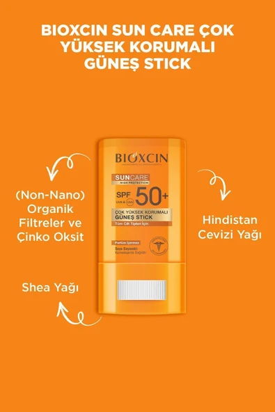 Bioxcin Sun Care Stick SPF 50 Hassas Bölgeler İçin Yüksek Korumalı Güneş KremiDry Touch, Mat - Resim 8