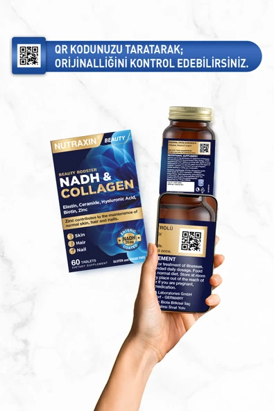 Nutraxin Nadh Collagen 60 Tablet Tip1 Tip3 Hyaluronik Asit, Elastin, Seramid, Resveratrol Glutatyon - Resim 3