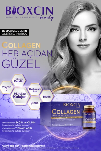 Bioxcin Beauty Collagen Tablet 30 Adet Tip 1 & Tip 3 Hidrolize Kolajen (Keratin, Hyalüronik Asit, Çinko) - Resim 10