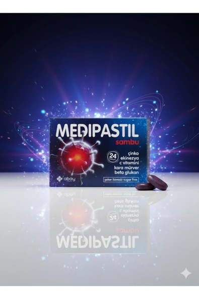 Medipastil Sambu Kara Mürver Ekinezya C Vitamini Çinko Bağışıklık Pastili 24 Adet ürün görseli 1