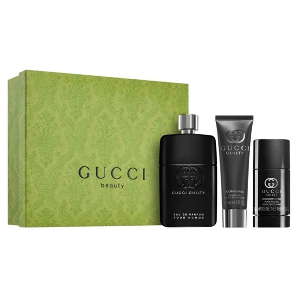 Gucci Guilty Pour Homme EDP 90 ml + 75 ml Deodorant Stick + 50 ml Shower Gel Erkek Parfüm Seti ürün görseli 1