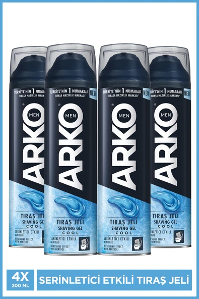 Arko Men Serinletici Cool Erkek Bakım Tıraş Jeli 4x200ml ürün görseli 1