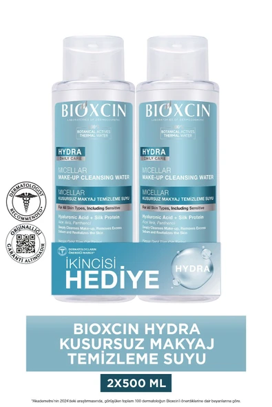 Bioxcin Hydra Micellar Makyaj Temizleme Suyu 500 ml, Hyaluronik Asit, AloeVera, Pantenol (1 Alana 1 Hediye) ürün görseli 1