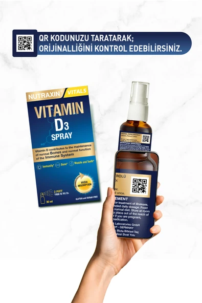 Nutraxin Vitamin D3 1.000 Iu Sprey 30 ml - D3 Vitamin - Resim 2