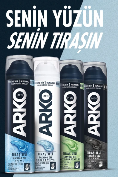 Arko Men Serinletici Cool Erkek Bakım Tıraş Jeli 4x200ml - Resim 5