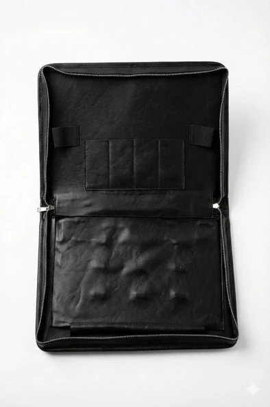 The Barber Shield 007 Bond Berber & Kuaför Malzeme Çantası Kaliteli Suni Deri Siyah - Resim 3