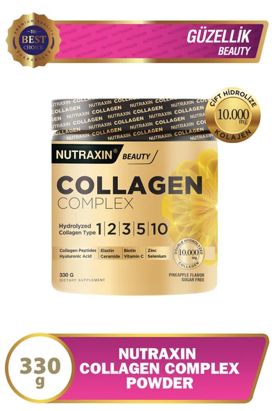 Nutraxin Collagen Complex Powder 330 gr - Tip 1,2,3,5,10 Kolajen, Hyalüronik Asit, Selenyum, Seramid ürün görseli 1