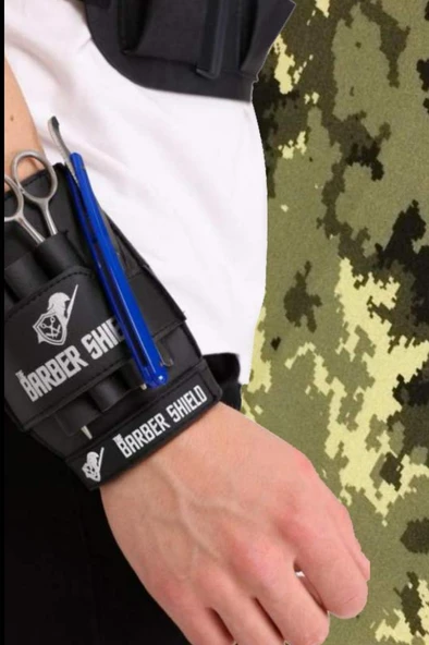 The Barber Shield Berber & Kuaför Bilekliği Premium Suni Deri Kolçak - Resim 4