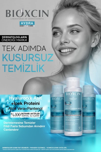 Bioxcin Hydra Micellar Makyaj Temizleme Suyu 500 ml, Hyaluronik Asit, AloeVera, Pantenol (1 Alana 1 Hediye) - Resim 4