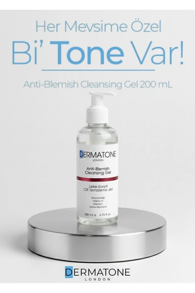 DERMATONE Anti-blemish Cleansing Gel | Leke Karşıtı Cilt Temizleme Jeli | Niacinamide, Vitamin C, Allantoin ürün görseli 1