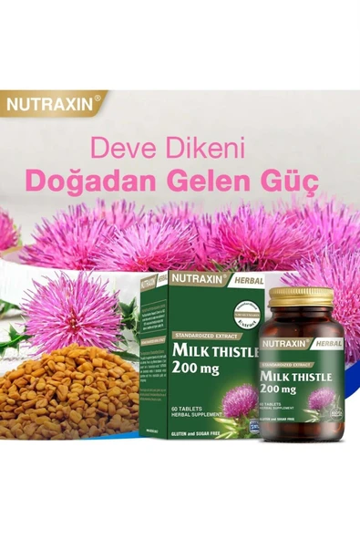 Nutraxin Milk Thistle 200 Mg 60 Tablet - Resim 6