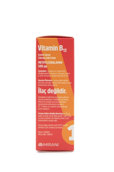 Vitamir B12 Methylcobalamin Dilaltı Sprey 100 Puf - Resim 3