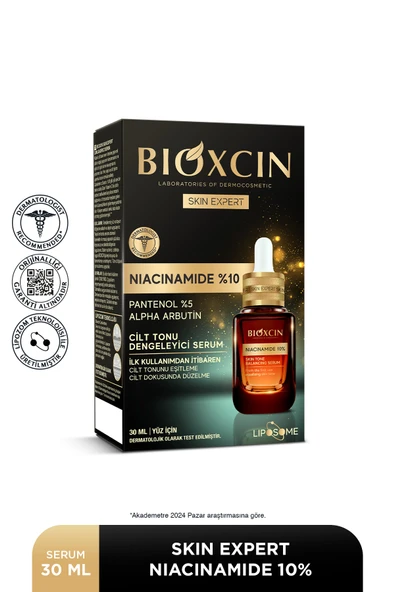 Bioxcin Skin Expert Niacinamide %10 Ton Dengeleyici Yüz Serumu 30 ml (Panthenol % 5 Alpha Arbutin) ürün görseli 1