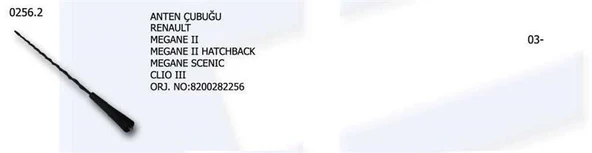 ÜNÜVAR ANTEN ÇUBUĞU RENAULT MEGANE ürün görseli 1