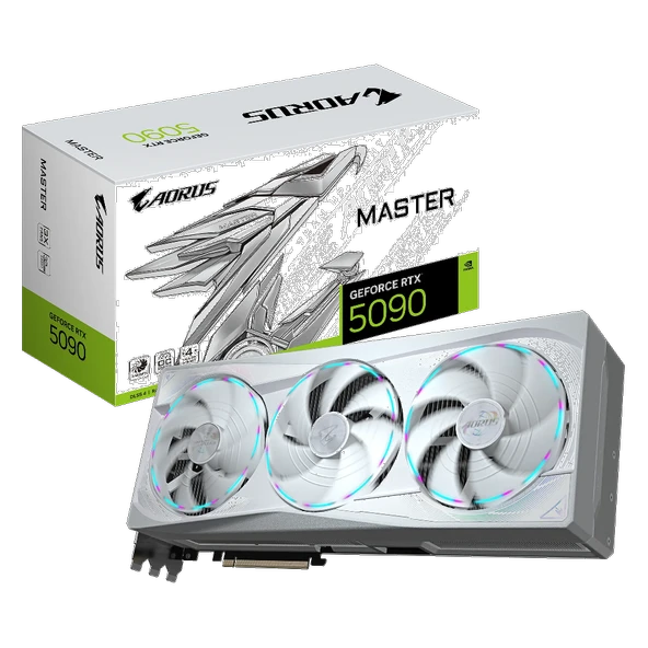 GIGABYTE AORUS GeForce RTX5090MASTERICE 32G GDDR7 DLSS 4 512 Bit Ekran Kartı GV-N5090AORUSM ICE-32GD ürün görseli 1
