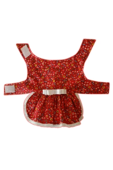 Gobo Rengarenk Çiçekli Fiyonklu Kedi ve Köpek Kıyafeti Elbisesi XSmall/XS/Beden 0 - Resim 4