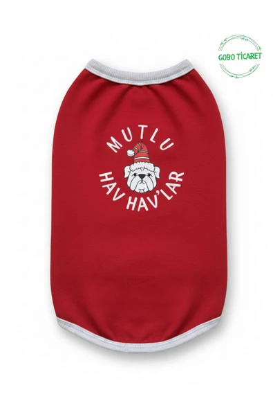 Gobo MUTLU HAV HAV'LAR Yılbaşı Temalı Kedi ve Köpek Kıyafeti Elbisesi Yeni Yıl Tasarım Medium/M/Beden 2 - Resim 7