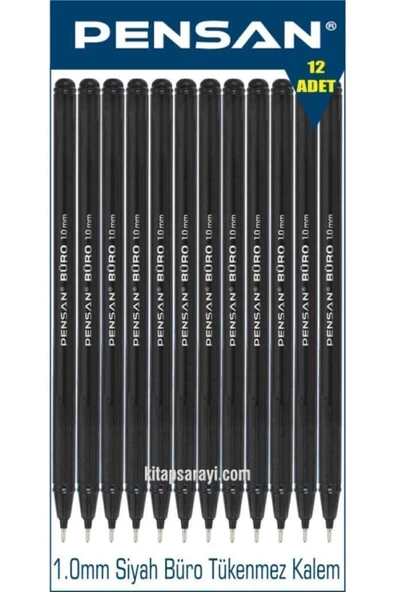 Pensan Büro 1.0 Mm Siyah Tükenmez Kalem 12 Adet Tk.k ürün görseli 1