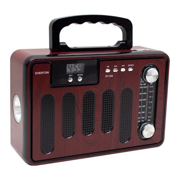 Everton RT-354 Bluetooth, Usb/Sd/Aux/Fm 3 Band Radyo Nostalji Müzik Kutusu Saatli