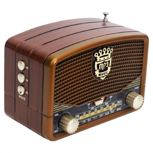 Ataşbey RT-307 Bluetooth, Usb/Sd/Fm/Aux Ahşap Nostalji Müzik Kutusu - 2