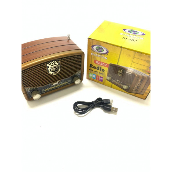 Ataşbey RT-307 Bluetooth, Usb/Sd/Fm/Aux Ahşap Nostalji Müzik Kutusu - 4