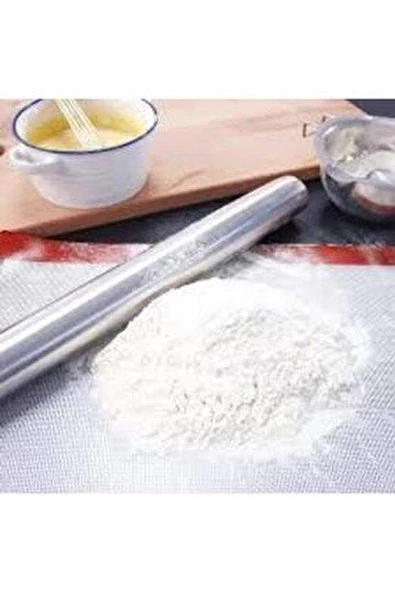 50 CM Paslanmaz Alüminyum Oklava Pratik Hamur Yufka Açma Oklavası 50 Cm - 2