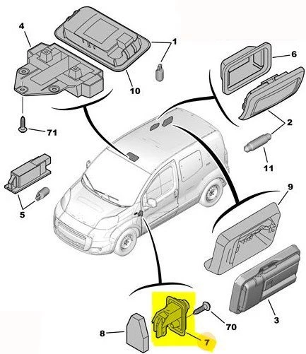 Citroen Nemo Kapı İşık Otomatiği (2008-2016) 6366F6 1.3, 1.4 HDI ürün görseli 1