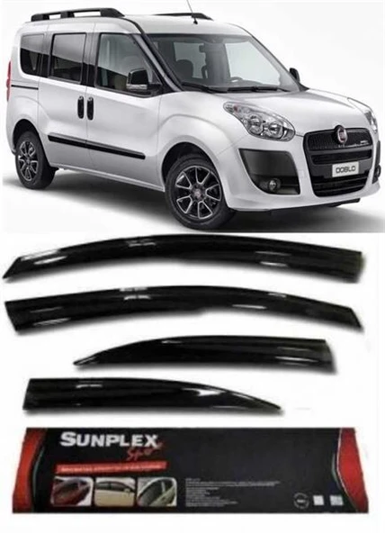SUNPLEKS CAM RÜZGARLIĞI FIAT DOBLO II 2010-2017 ÖN-ARKA SPORT STYLE ürün görseli 1