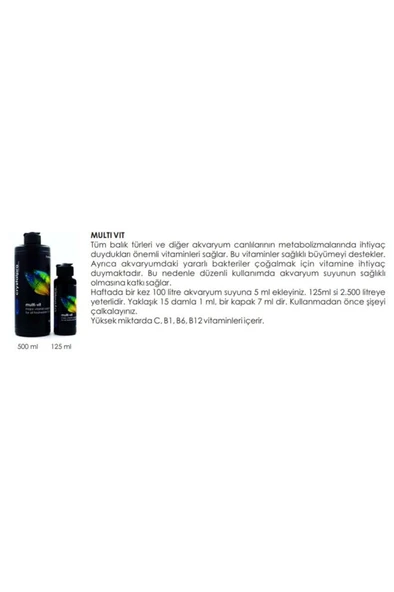 Crystalpro Multi-vit Fresh Water Akvaryum Balık Vitamini 500 ml - Resim 2