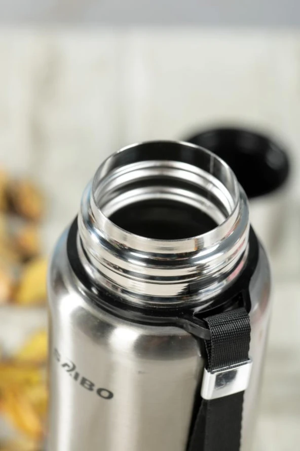 Kapris Saıbo 1 Litre İnox Çift Katlı Çelik Termos Gri - 3