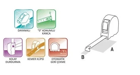 Dekor 296 25 mm 5 mt Şerit Metre 12 ADET - Resim 3