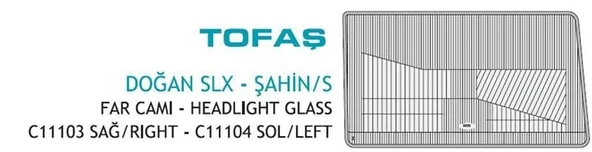 AYFAR FAR CAMI FIAT SLX SAĞ 1993-> ürün görseli 1