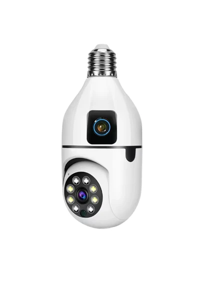 Okam Pro O-kam-4046E | Çift Lensli 360 WiFi Akıllı Ampul Kamera | 2MP+2Mp - Resim 5