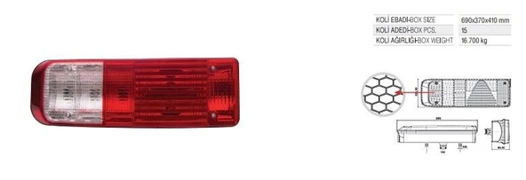 IŞIKSAN CARGO STOP LAMBA SOKETLİ - (PETEKLİ) ürün görseli 1