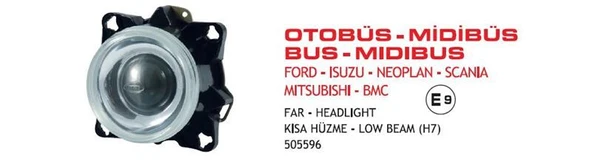 AYFAR FAR KISA HÜZME FORD KARGO-ISUZU TURKUAZ -SCANIA OTOBÜS (2003>) E9 BELGELİ E-BELGELİ ürün görseli 1