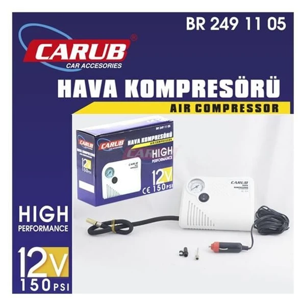 CARUB 12V HAVA KOMPRESÖRÜ YASSI BEYAZ ürün görseli 1